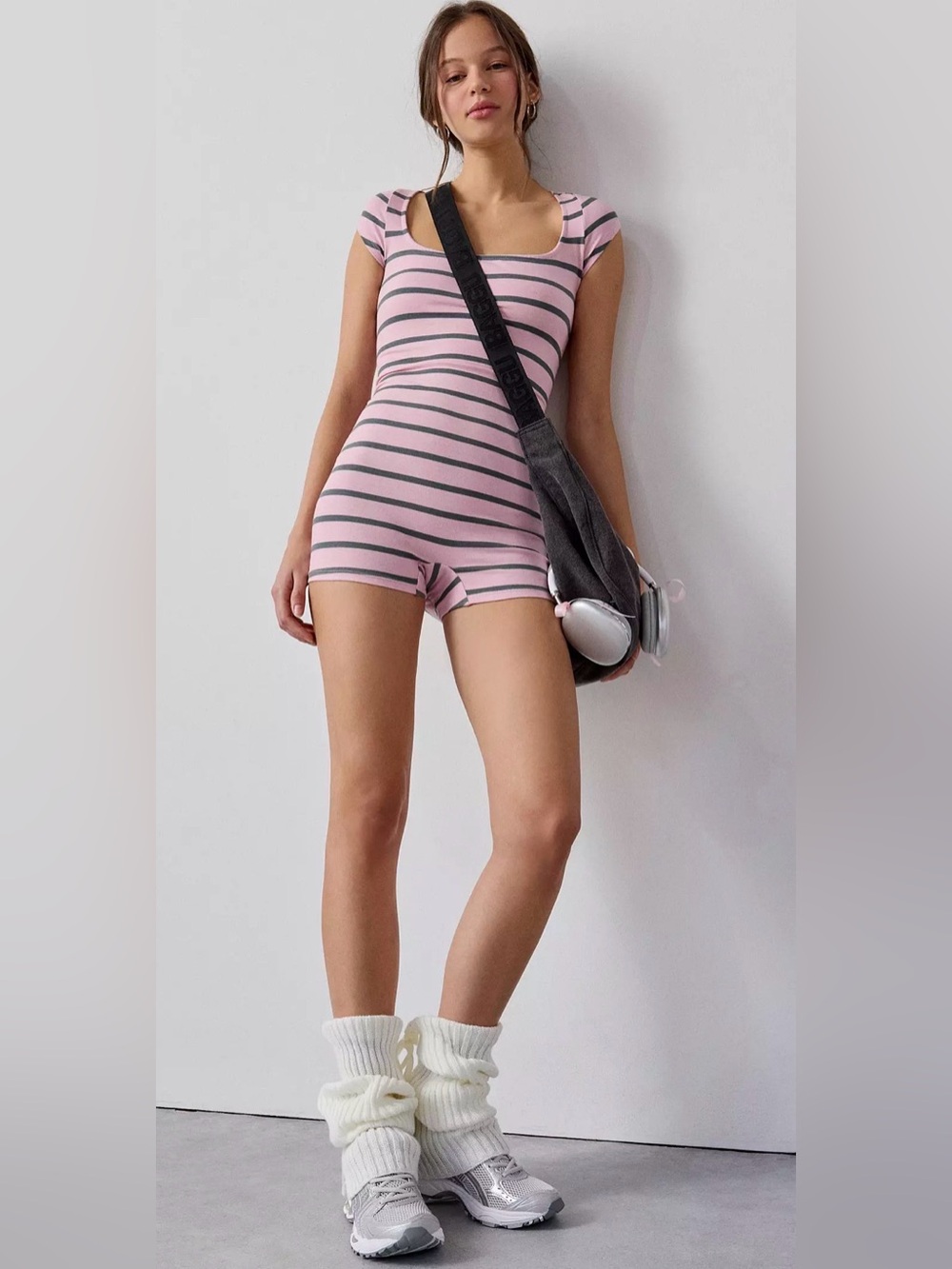 Urban Outfitters Out From Under Bec Open Back Tie-Bow Romper, Large NWOT